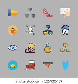 women icon set. vector set about underwear, perfume, car and tooth icons set.