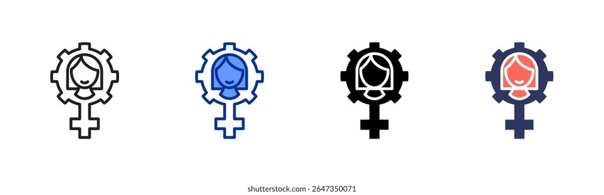 Women icon sheet multiple style collection