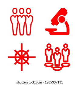 women icons set with composition, group and microscope vector set