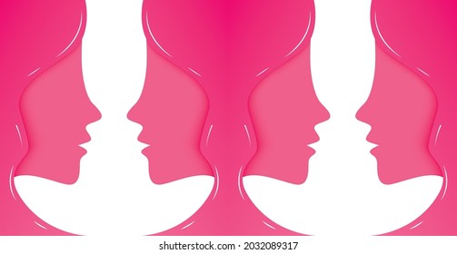 Women Illusion Vector Design and Beauty Saloon Vector Design