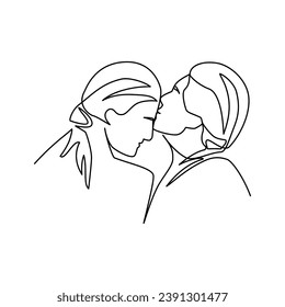 Women illustration drawn in line art style