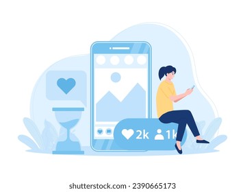 women influencers on social media trending concept flat illustration
