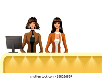 The women at the information desk 