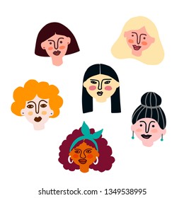 Women international and interracial faces. Girl Power