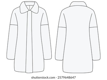 women jacket fashion Front and back vector illustration