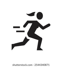 Women Jogging Workout Icon on white background