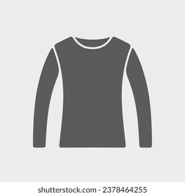 Women jumper solid icon on a background. Black symbol sign. Editable stroke. Vector illustration.