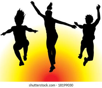 Women Jumping Vector