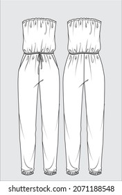 WOMEN JUMPSUIT FOR SUMMER IN VECTOR FILE