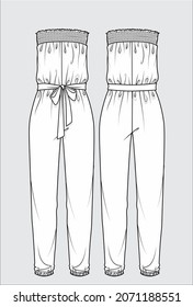 WOMEN JUMPSUIT FOR SUMMER IN VECTOR FILE