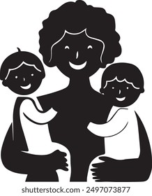 Women with kids Vector image for multipurpose used for design, Women with kids vector, t-shirt design Women with kids vector, beautiful Women with kids for t-shirt design