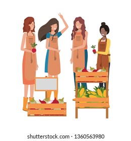 women with kiosk avatar character