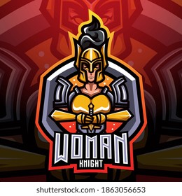 Women knight esport mascot logo