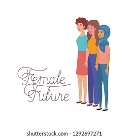 women with label female future avatar character