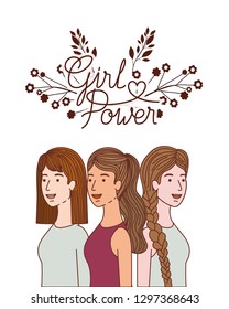 women with label girl power avatar character