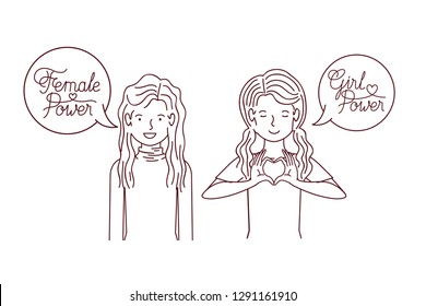 women with label International Women's Day character