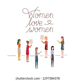 women with label women love women character