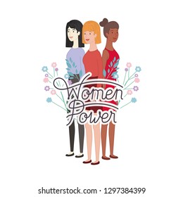 women with label women power avatar character
