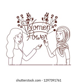 women with label women power avatar character