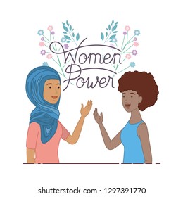 women with label women power avatar character