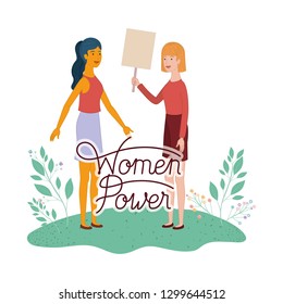 women with label women power avatar character