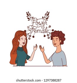 women with label power is female avatar character