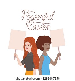 women with label powerful queen avatar character