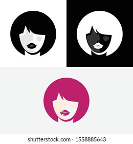 Women Ladies Face Head Beauty Cosmetic Logo