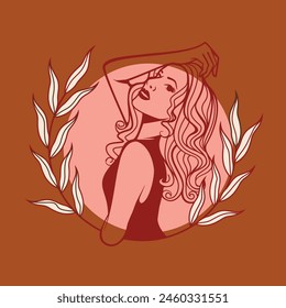 women lady fashion logo design 