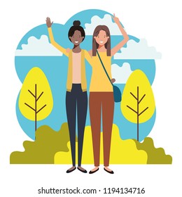 women in the landscape avatar character