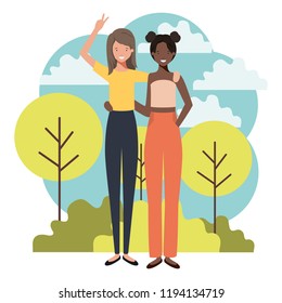 women in the landscape avatar character