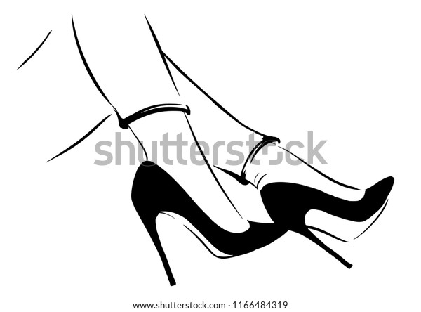 Women Legs On High Heels Stock Vector (Royalty Free) 1166484319 ...