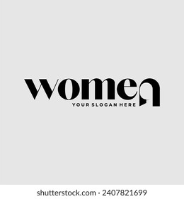 WOMEN LETTERING LETTER MARK LOGO VECTOR ICON ILLUSTRATION