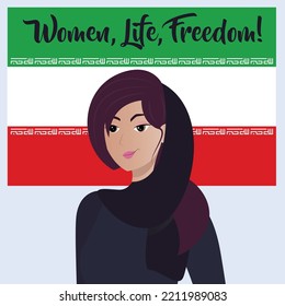 Women Life Freedom Movement Vector Illustration