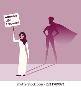 Women Life Freedom Movement Vector Illustration