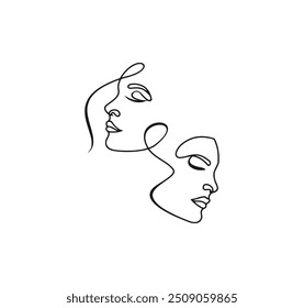 women line art luxury flower beauty skin care logo design
