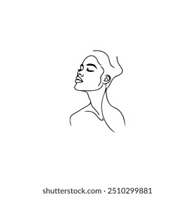 women line art luxury flower beauty skin care logo design	