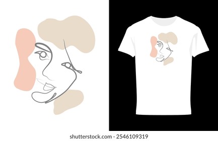 Mulheres Linha Artes T-shirt Design Ilustração