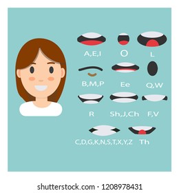 women lip sync collection vector illistration