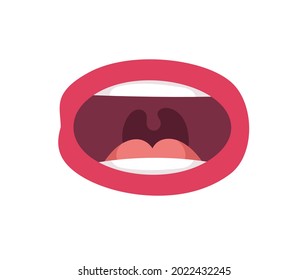 Women lips for animation with Alphabet pronunciation. Cartoon style illustration female mouth ABC. Isolated Hand drawn vector facial expression. Gestures Collection Expressing Different sound