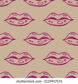 Women lips seamless vector pattern