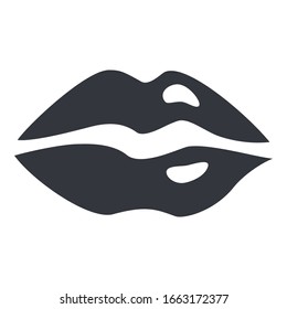 18 Kissing lips black and white stencil Images, Stock Photos & Vectors ...