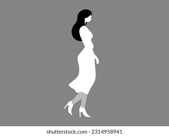 Women live style black and white minimal style for artwork