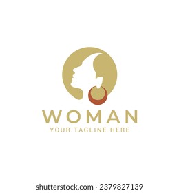 women logo, women beauty logo, Beautiful woman's face logo design Hair, girl, concept for beauty salon, massage, magazine, cosmetic and spa.