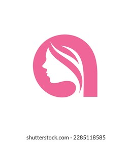 Women logo with letter a concept