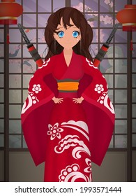 日本刀 女 のイラスト素材 画像 ベクター画像 Shutterstock