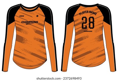 concepto de camiseta de la camiseta de la camiseta de la camiseta de la camiseta de la camiseta de la camiseta de la camiseta de la marca Long Sleeve para mujeres Ilustración apta para niñas y damas para camisetas de voleibol, fútbol, fútbol, fútbol, netball y tenis, material de uniforme geométrico impreso