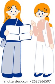 Mujeres mirando un mapa y planificando