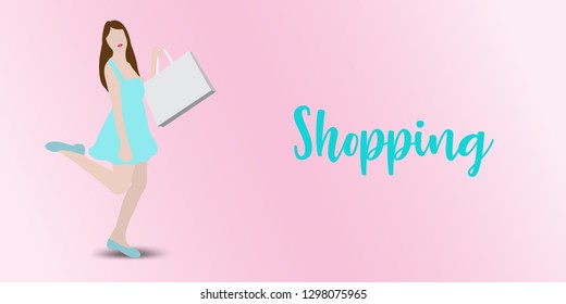 women love shopping.online shopping concept