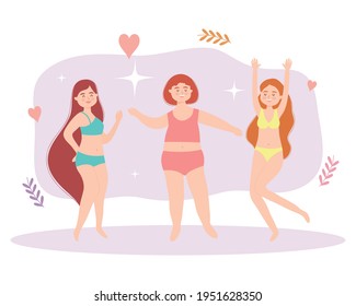 women loving her bodies illustration